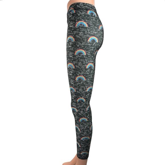 Terez Womens Multi Rainbow Print Mid Rise Pull On Activewear Fitness Leggings S - Picture 2 of 5